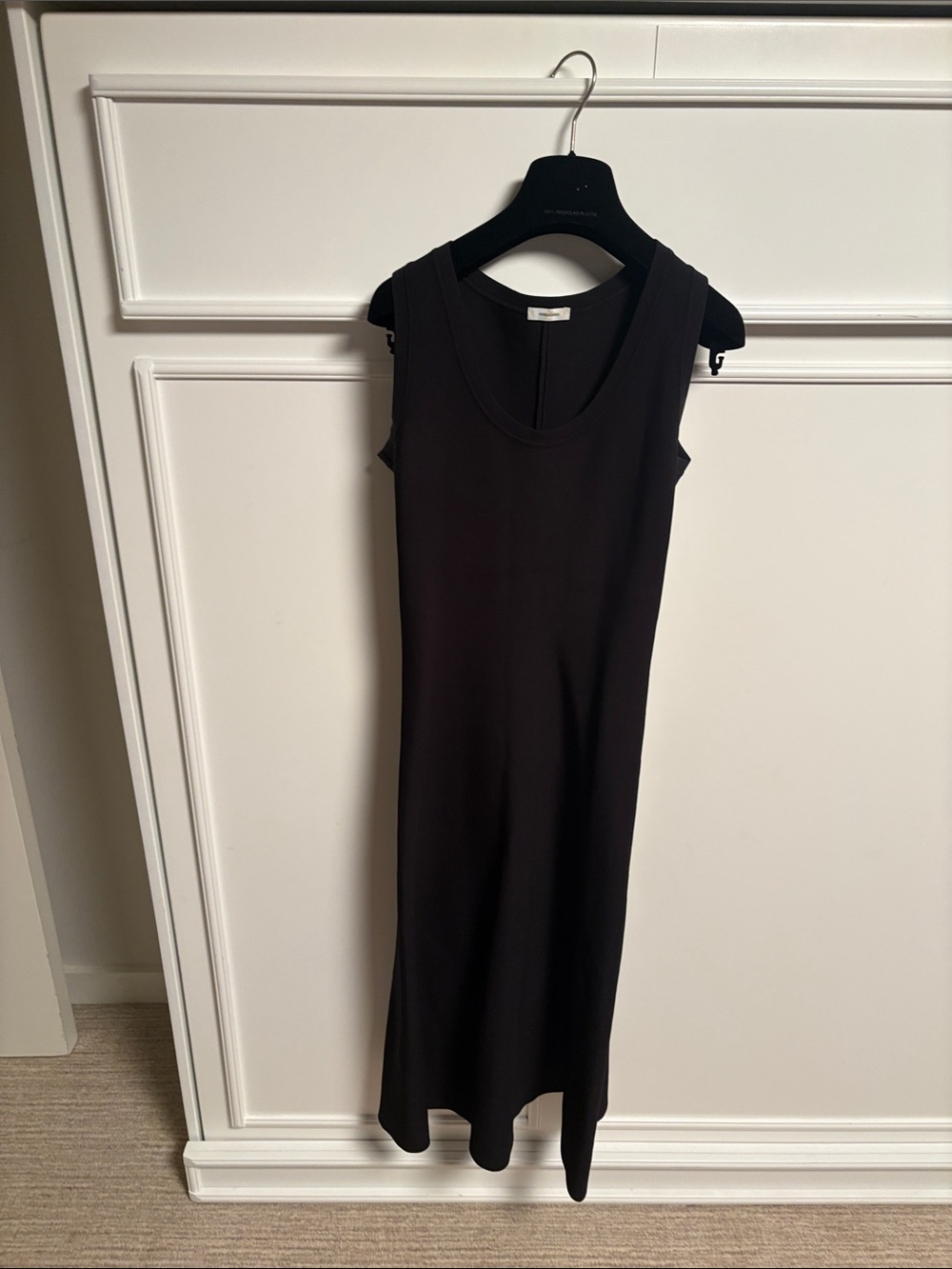 Black Sleeveless Midi Dress - Minimal Elegant Tank Dress Ferragamo